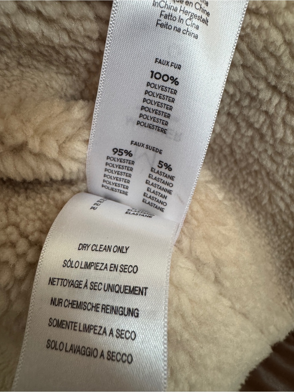 MOTHER Trapper Keeper Faux Shearling & Suede Brown & Cream Bomber Jacket Med. - Picture 10 of 10